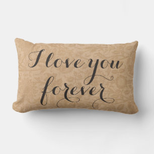 Rectangle Je t'aime Pour toujours Coussin sur les fleurs
