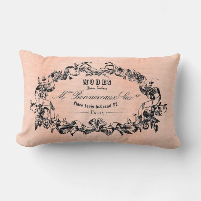 Rectangle Joli coussin antique français d'art de Paris (Recto)