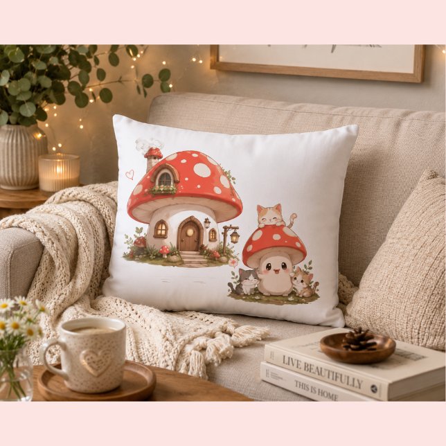 Rectangle Joli Coussin de Maison Champignon | Cotta Fantaisi (Créateur téléchargé)