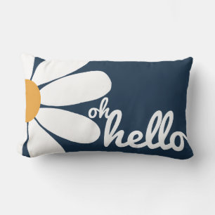 Rectangle Joli Coussin Entryway avec White Daisy, Oh, Bonjou