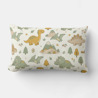 Rectangle Joli Coussin Lombaire à Motif Dinosaure Bohème