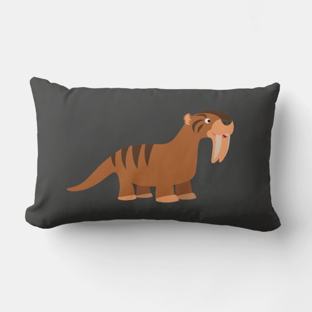 Rectangle Joli Coussin Thylacosmilus de Dessin Animé Sourire (Recto)