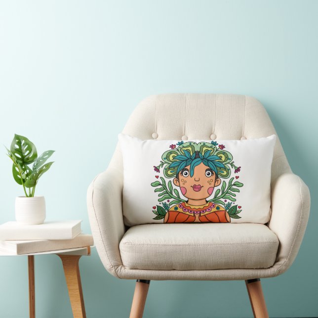 Rectangle Jolie Fille, Coussin de Jet (Chaise)