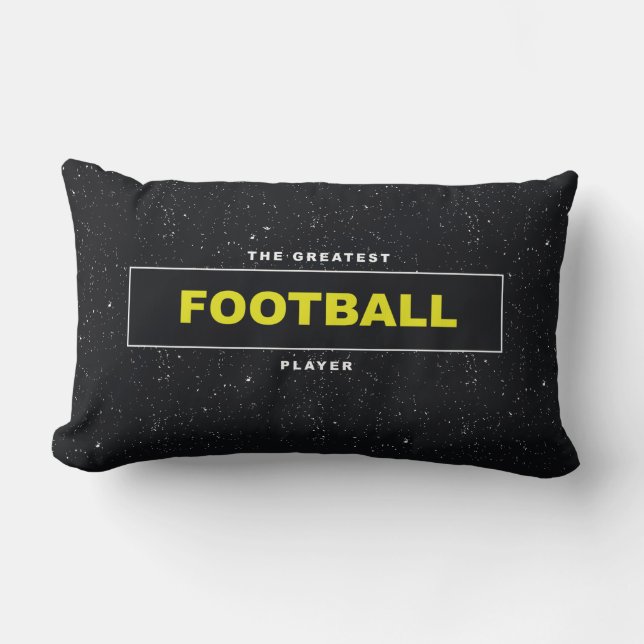 Rectangle Jour du jeu de football Jaune Noir Coussin sportif (Recto)