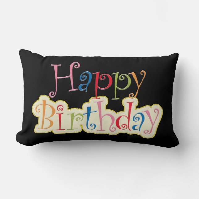 Rectangle Joyeux Coussin Lumbar anniversaire (Recto)