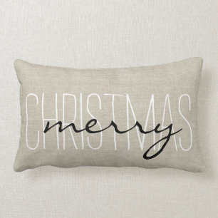 Rectangle Joyeux Noël rustique Coussin de vacances