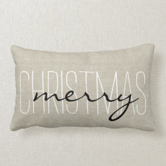 Rectangle Joyeux Noël rustique| Coussin de vacances