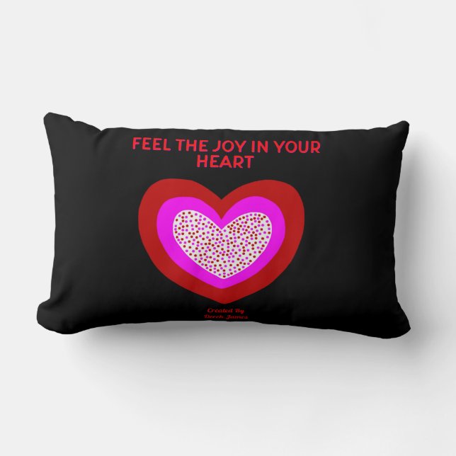 Rectangle Joyful Heart Lumbar Coussin (Recto)