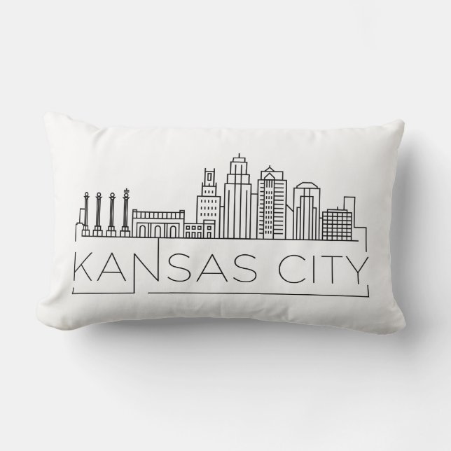 Rectangle Kansas City, Arkansas Coussin Skyline Lumbar (Recto)