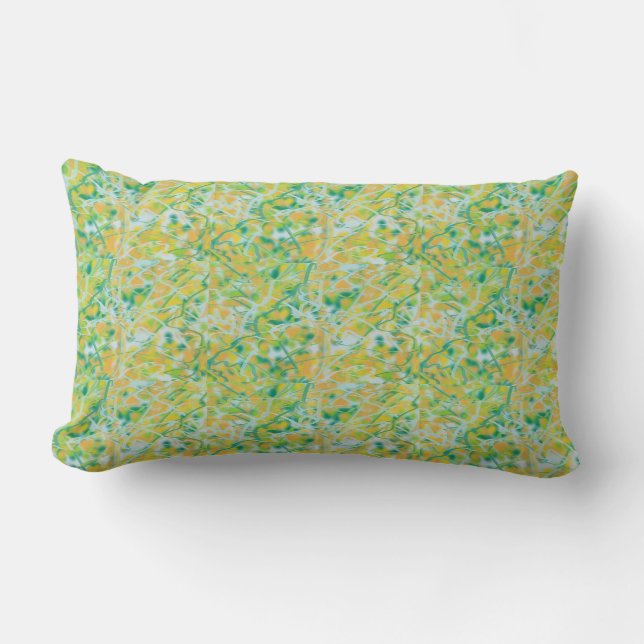 Rectangle Kelly verte, bronzée, bleu clair Coussin (Recto)