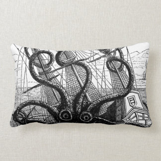 Rectangle Kracken/calmar Eatting un coussin lombaire de