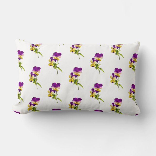 Rectangle "La fête du Pansy" sur un Coussin Lumbar (I) (Recto)