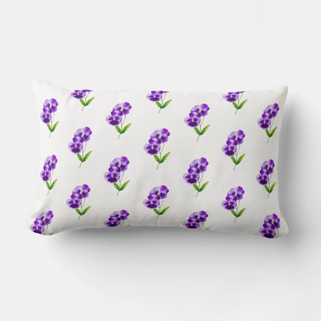 Rectangle "La fête du Pansy" sur un Coussin Lumbar (III) (Recto)