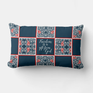 Rectangle "La liberté est un don de Dieu" Coussin Paisley