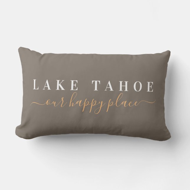 Rectangle Lac Tahoe Happy Place Lumbar Coussin (Recto)