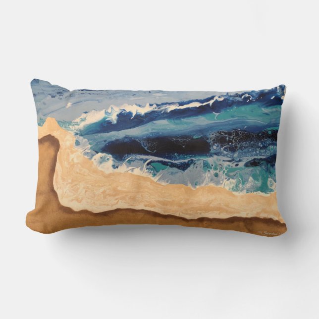 Rectangle L'acrylique de plage versent le coussin d'art (Recto)