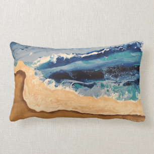 Rectangle L'acrylique de plage versent le coussin d'art