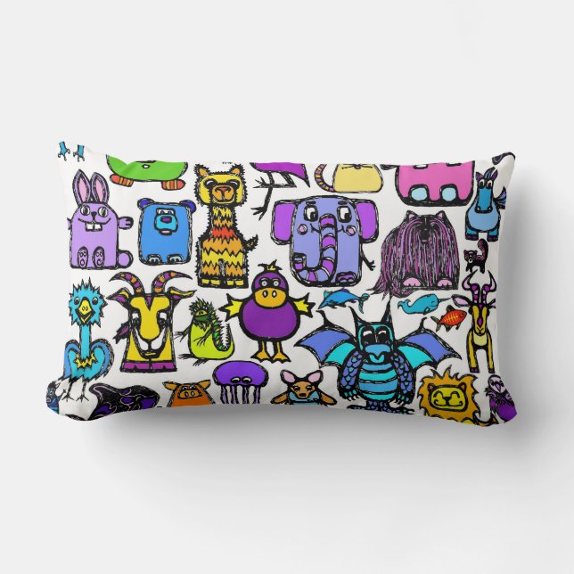 Rectangle ''l'alphabet book" coussin - blanc lumbar (Recto)