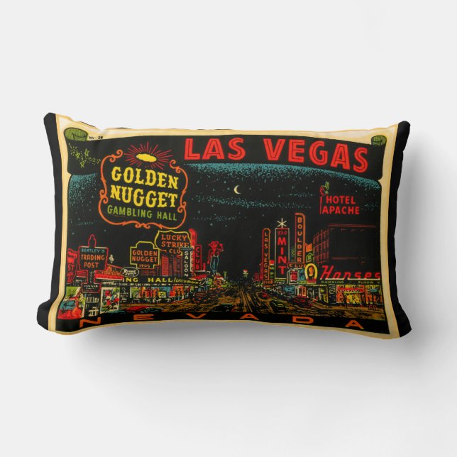 Rectangle Las Vegas Casino Strip Lumbar Coussin (Recto)
