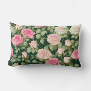 Rectangle Lavande Rose Vine Long Coussin - Elegant Floral Co
