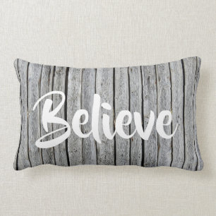 Rectangle Le bois rustique de planche croient le coussin