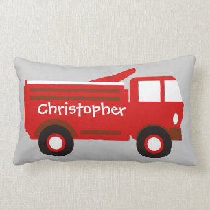 Rectangle Le coussin du garçon mignon, Firetruck rouge avec