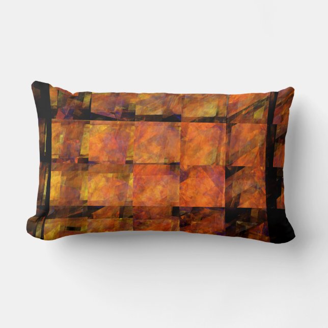 Rectangle Le mur Abstrait Art Lumbar Coussin (Recto)