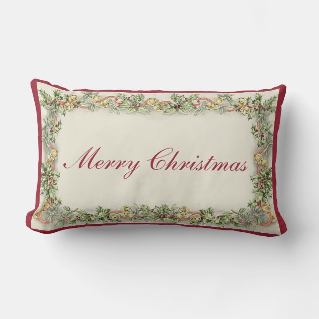 Rectangle Le Vintage Joyeux Coussin rectangulaire de Noël (Recto)