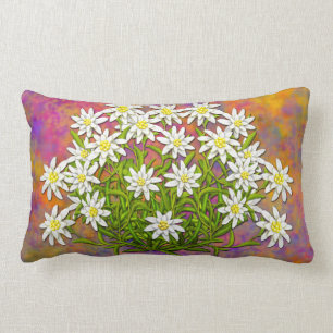 Rectangle L'edelweiss suisse fleurit le coussin lombaire