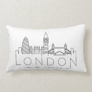 Rectangle Les monuments de Londres   Coussin Lumbar Skyline