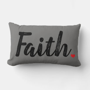 Rectangle Lettres de texture FAITH avec Coussin HEART Lumbar