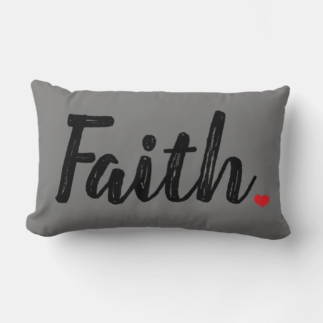 Rectangle Lettres de texture FAITH avec Coussin HEART Lumbar (Recto)