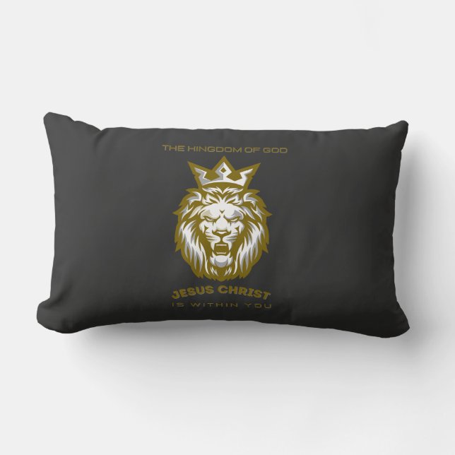Rectangle Lion chrétien de Juda Coussin - Décor de foi (Recto)