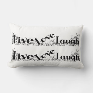 Rectangle LIVE LOUGH LAUGH Design Chambre ou Coussin de cana