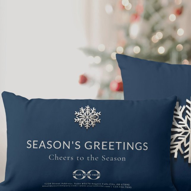 Rectangle Logo personnalisé Coussin Lumbar de snowflake (Créateur téléchargé)