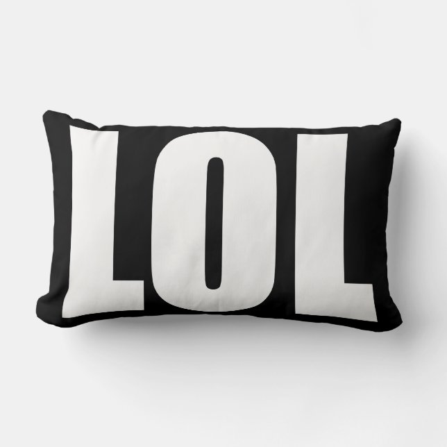 Rectangle LOL blanc sur le coussin noir (Recto)