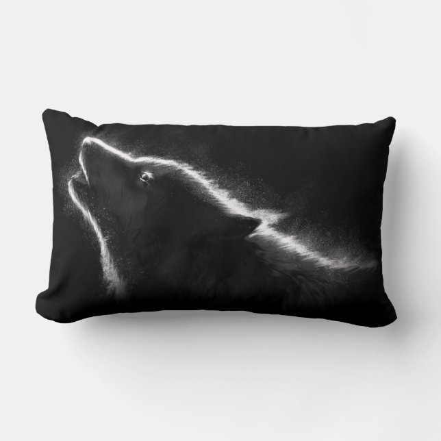 Rectangle Loup dans le coussin foncé (Recto)