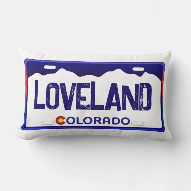 Rectangle Loveland Colorado plaque bleue coussin (Recto)