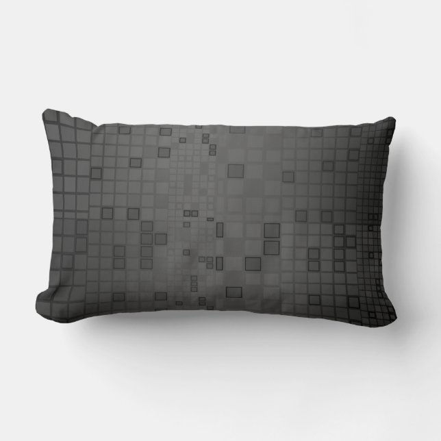 Rectangle Lumbar de coussin de mosaïque de charbon de bois (Recto)