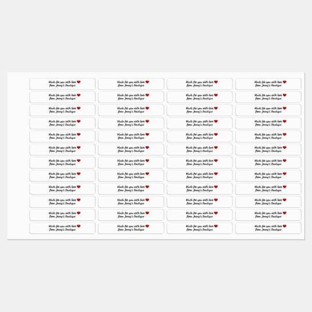 Rectangle maigre fer sur étiquettes blancs (Feuille)