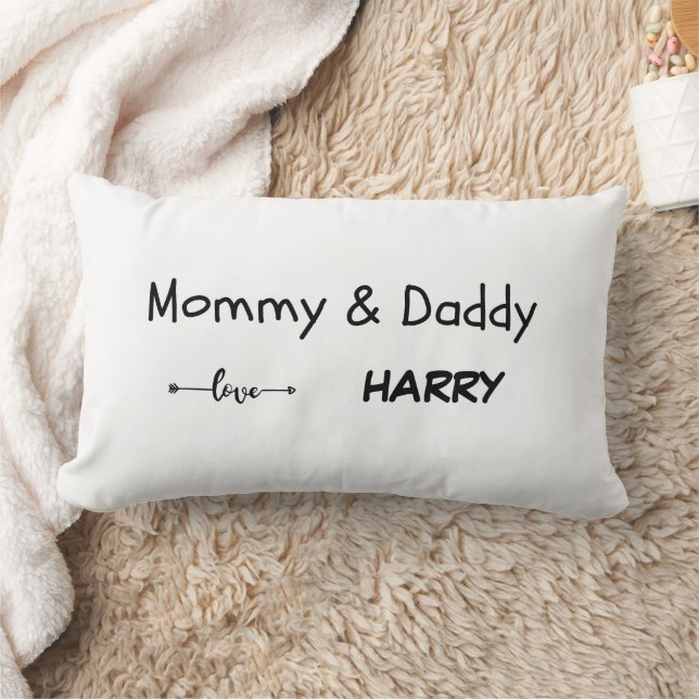 Rectangle Maman et papa amour - Coussin personnalisé (Couverture)