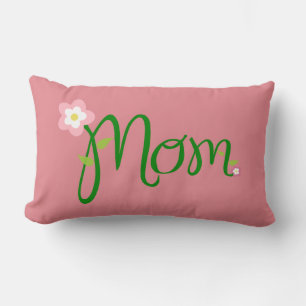 Rectangle Maman Fraise rose Lumbar Coussin