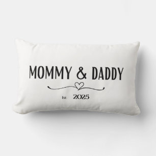Rectangle Maman & Papa Est Personnalisée. Année Coussin
