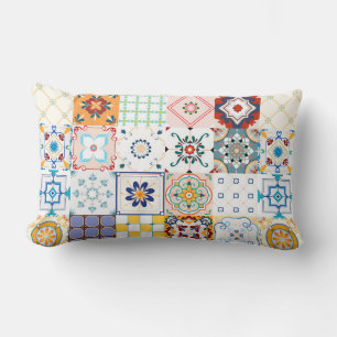 Rectangle Mandala/Marocain Carrelage Lumbar Coussin