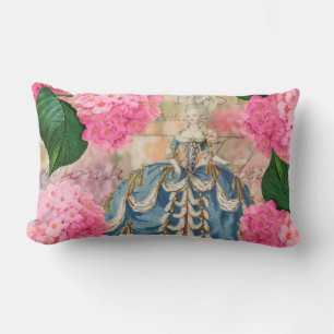 Rectangle Marie Antoinette Rose Hydrangeas Lumbar Coussin