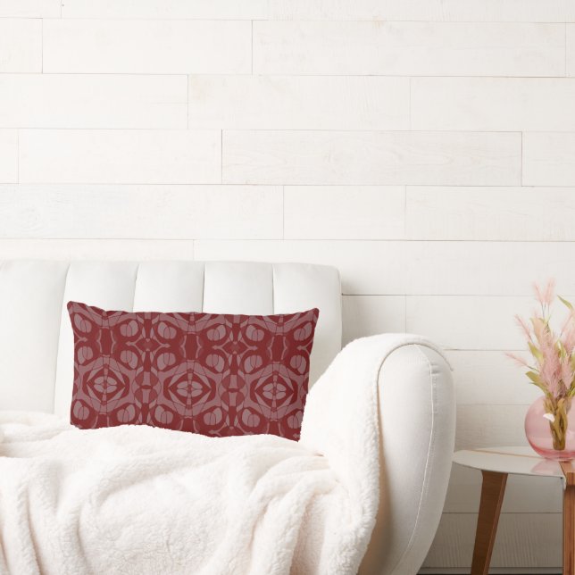 Rectangle Mazipoodles Neuro Art Maroon Lumbar Coussin (Canapé)