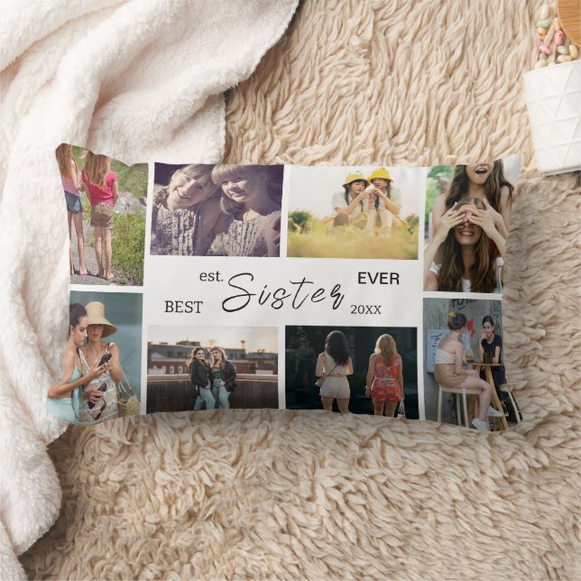 Rectangle Meilleure Sœur Ever – Coussin 8 Photos Collage (Couverture)