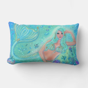 Rectangle Mermaid "Eira" par Renee Lavoie Accent Coussin