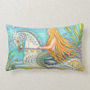 Rectangle Mermaid Riding Seahorse Merhorse Unicorn COUSSIN
