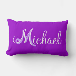 Rectangle Michael Purple Lumbar Coussin personnalisé
